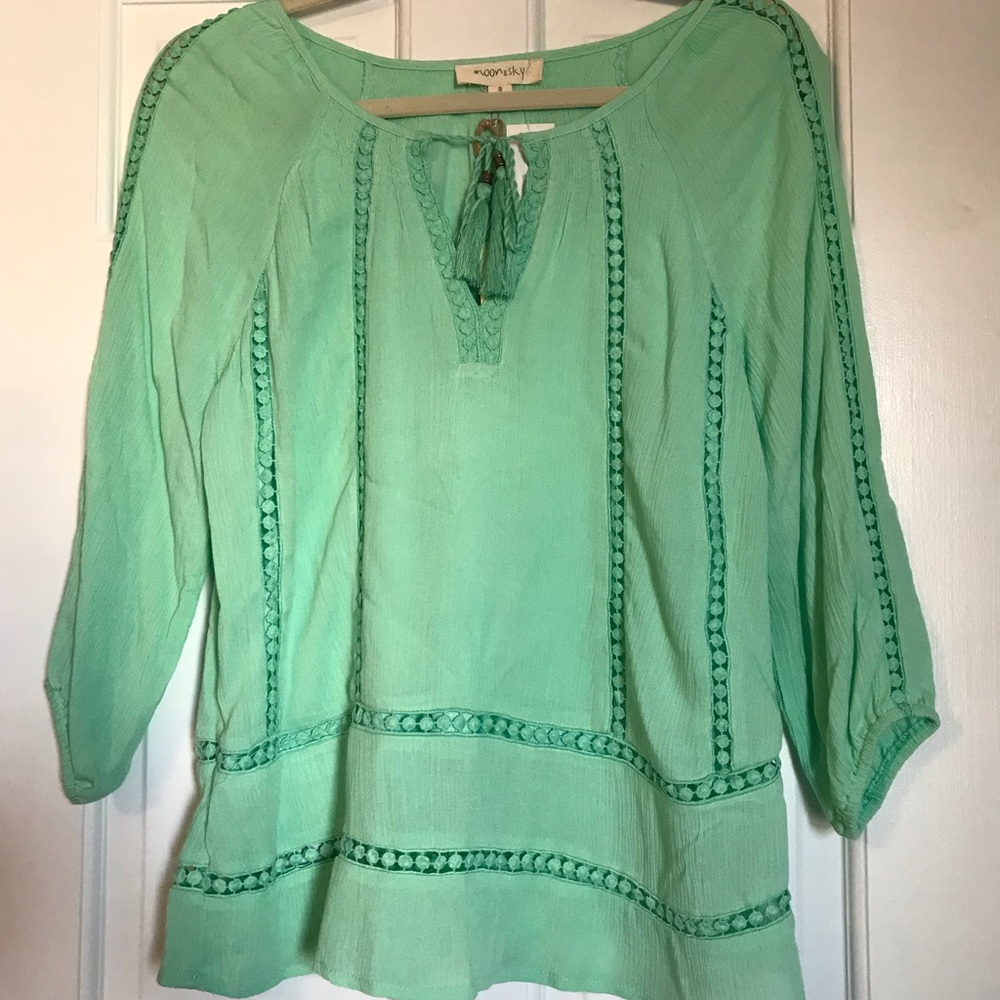 Moon and Sky mint green blouse